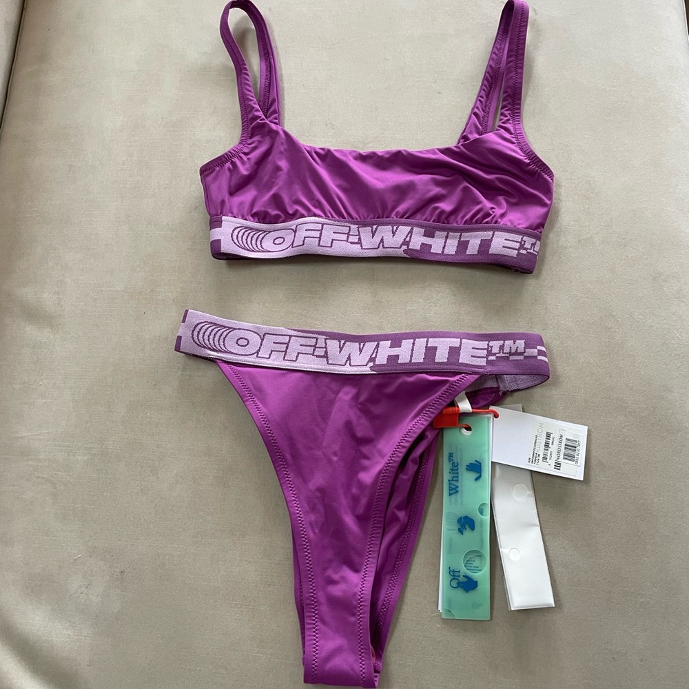 Off-White Purple Bikini Set